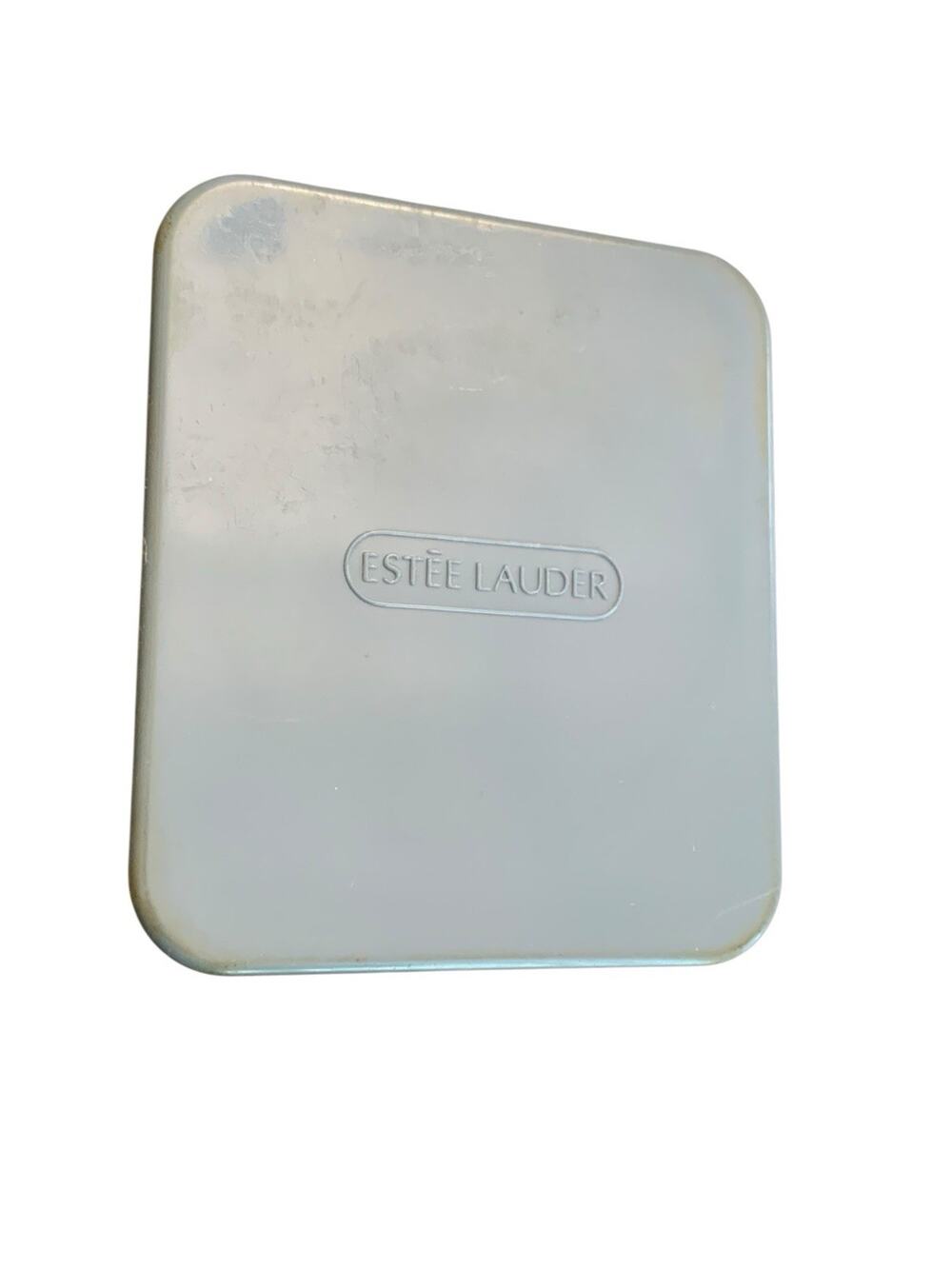 Vintage Estee Lauder Grey Plastic Purse Mirror Compact Retro‎ Rectangle